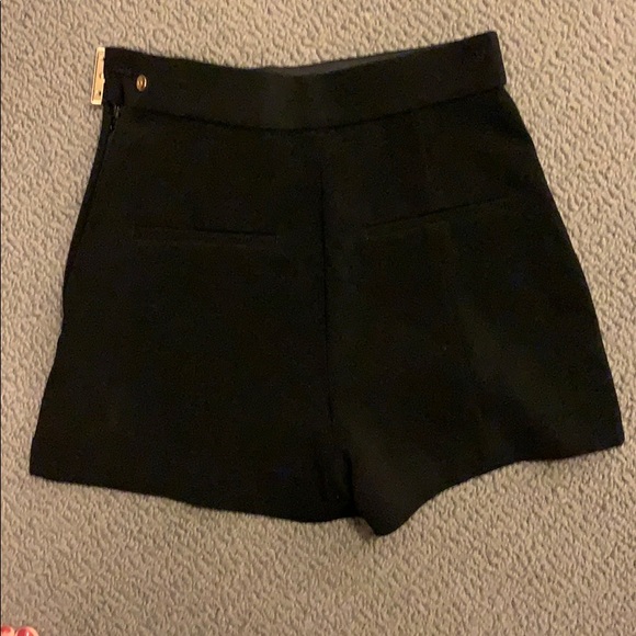 Black High Waisted Dress Shorts - Picture 2 of 2